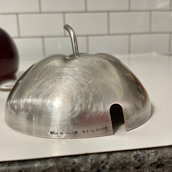 VTG Cranberry Glass and Silver Brass Jam Sugar Pot - Picture 8 of 8